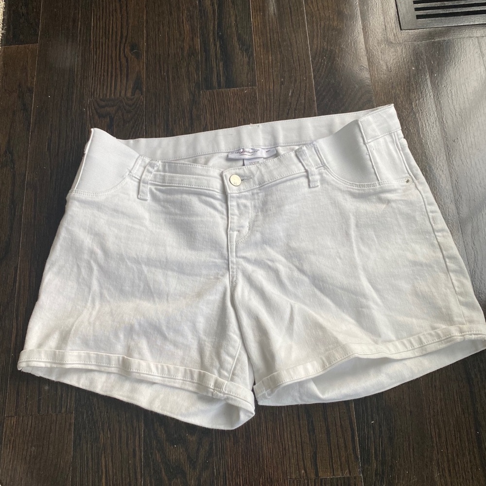 White Liz Lange Maternity Denim Shorts